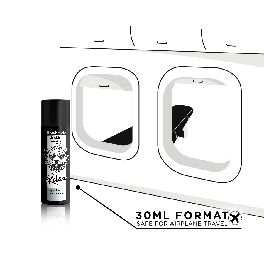 Black Hole Rilassante Jojoba Relax 30 ml - Lubrificante, kit da 3 - in mano per le dimensioni