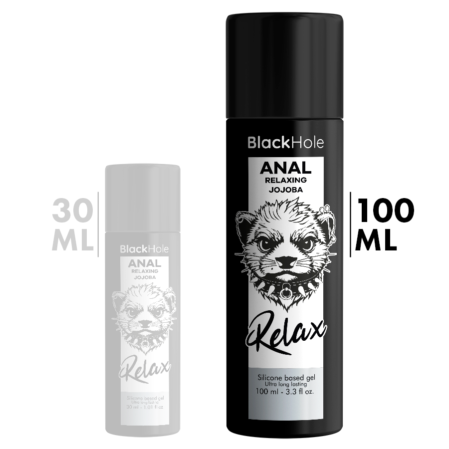Black Hole Rilassante Jojoba Relax 100 ml - Lubrificante, kit da 3 - vista laterale