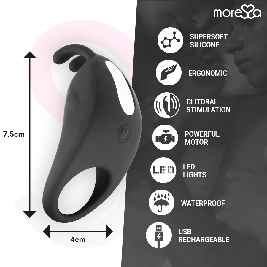 Moressa Brad Premium - Anello per uomo, colore nero - nella confezione