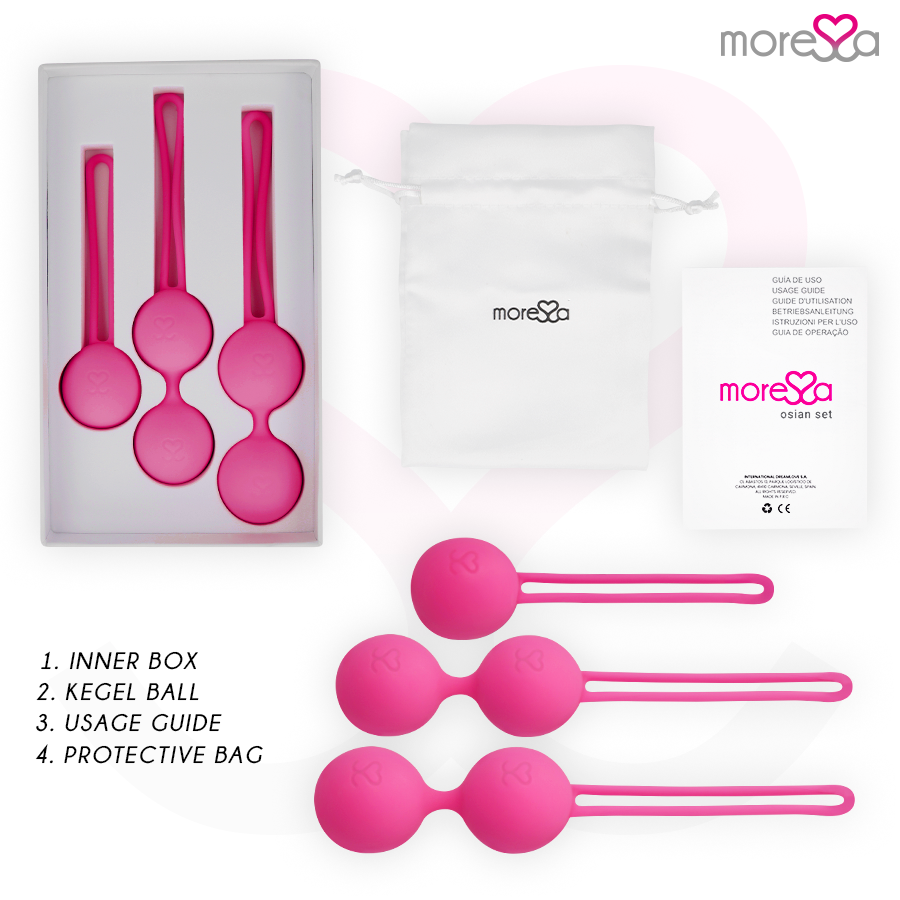 Moressa Osian Premium - Palline Kegel, colore rosa one 51 two 101 three 85 - retro
