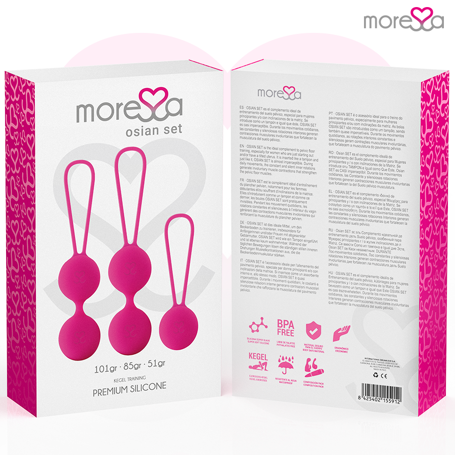 Moressa Osian Premium - Palline Kegel, colore rosa one 51 two 101 three 85 - vista frontale