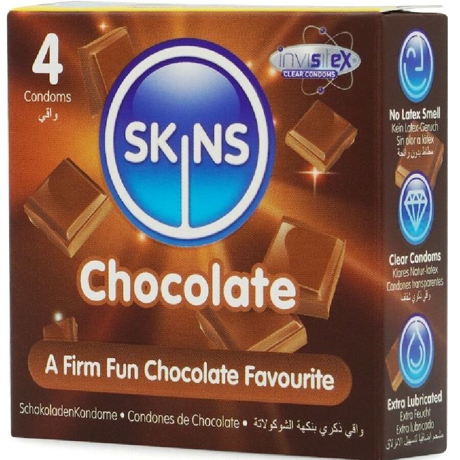 Skins Premium AL Cioccolato - Preservativi, kit da 3 - vista laterale