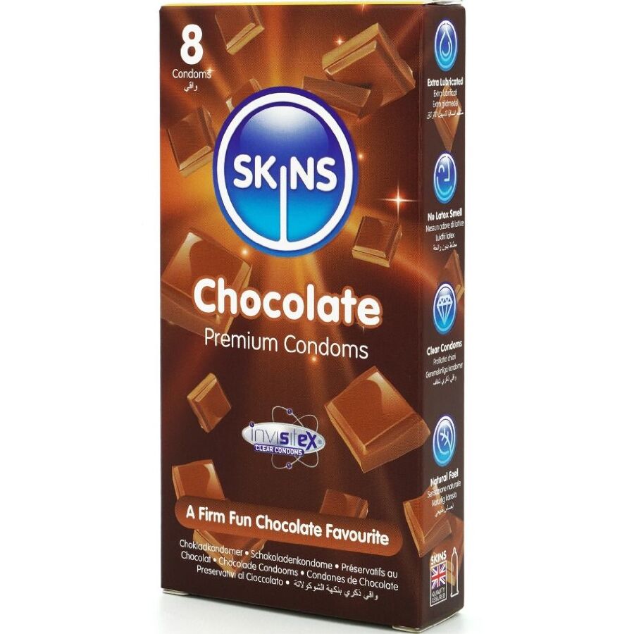 Skins Premium AL Cioccolato - Preservativi, kit da 3 - vista laterale