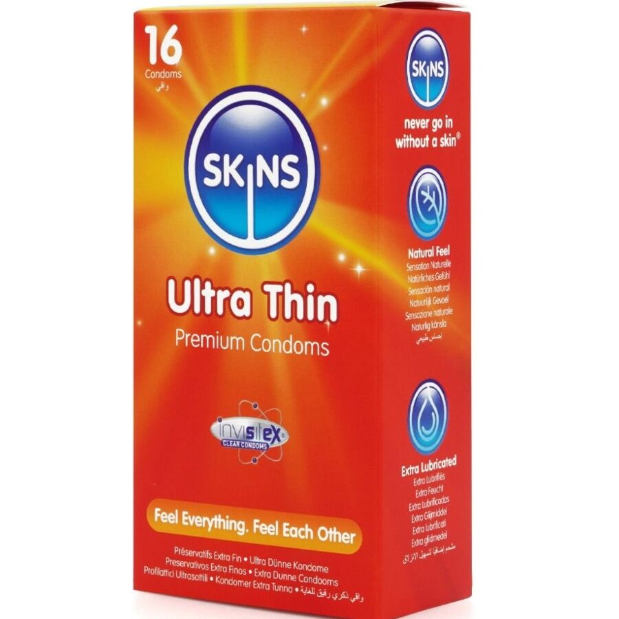 Skins Ultra Sottili Premium - Preservativi, kit da 3 - vista laterale