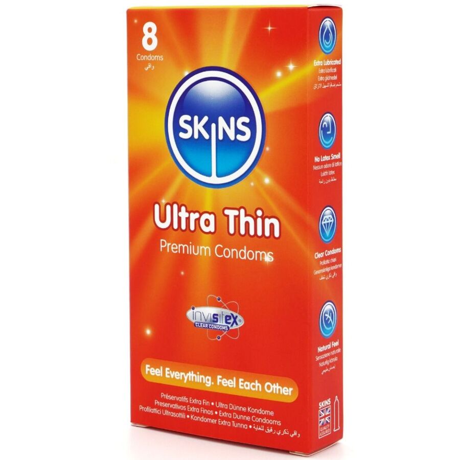Skins Ultra Sottili Premium - Preservativi, kit da 3 - vista laterale