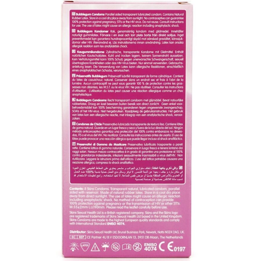 Skins Bubblegum Premium Condom - Preservativi, kit da 3 - nella confezione
