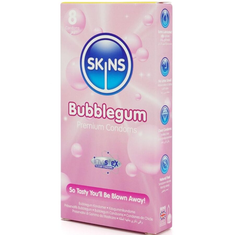 Skins Bubblegum Premium Condom - Preservativi, kit da 3 - vista laterale