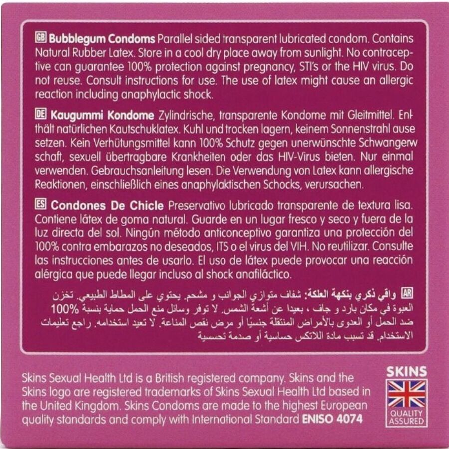 Skins Bubblegum Premium Condom - Preservativi, kit da 3 - nella confezione