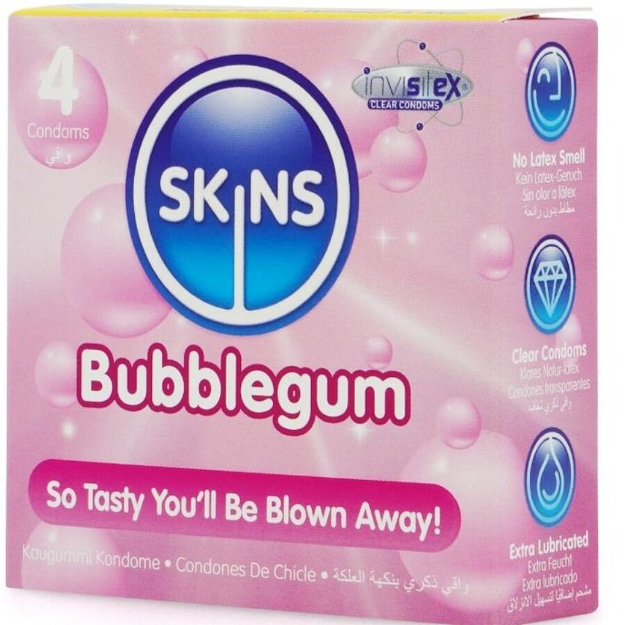 Skins Bubblegum Premium Condom - Preservativi, kit da 3 - vista laterale