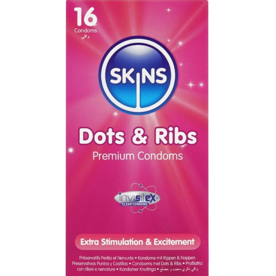 Skins Dots Ribs Premium Condoms - Preservativi, kit da 3
