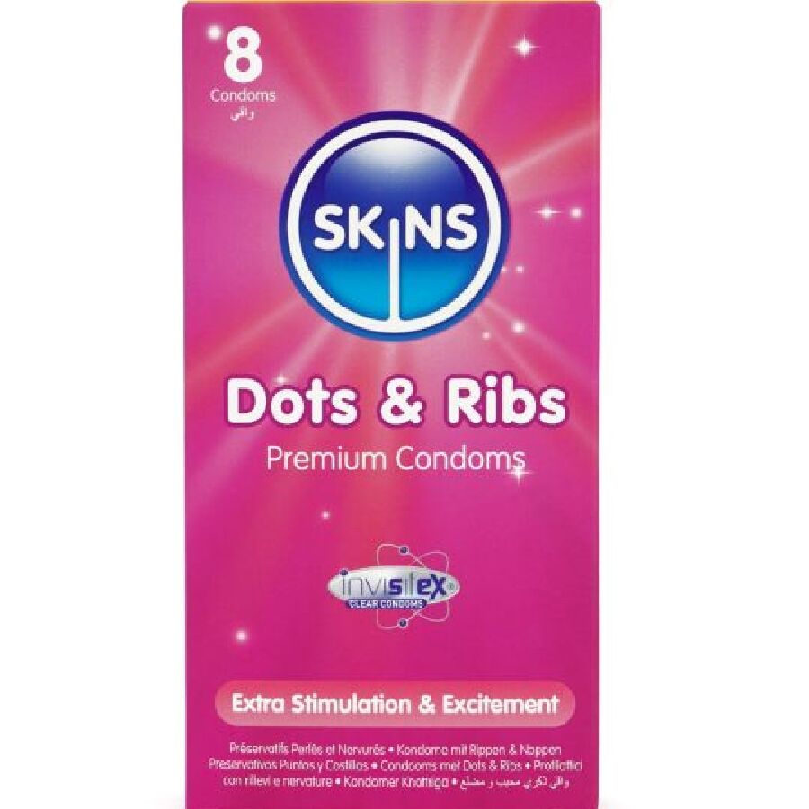 Skins Dots Ribs Premium Condoms - Preservativi, kit da 3