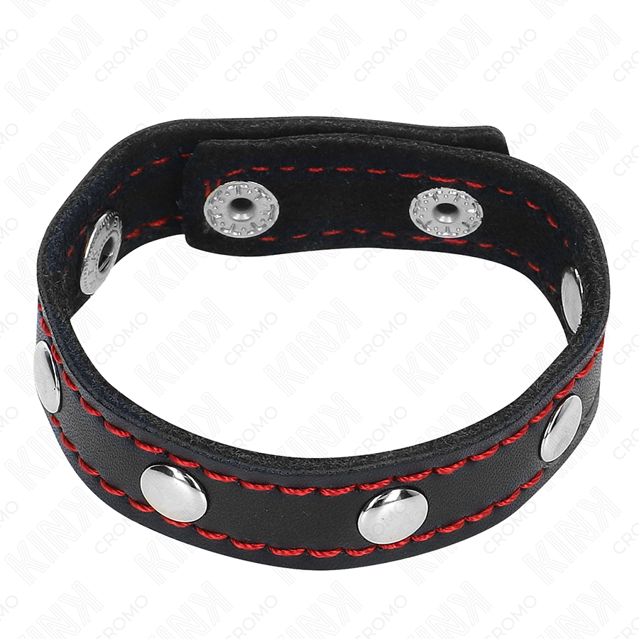 Kink Pelle - Accessorio intimo, colore chiusura fodera rossa 21 x 1 5 cm - dettaglio