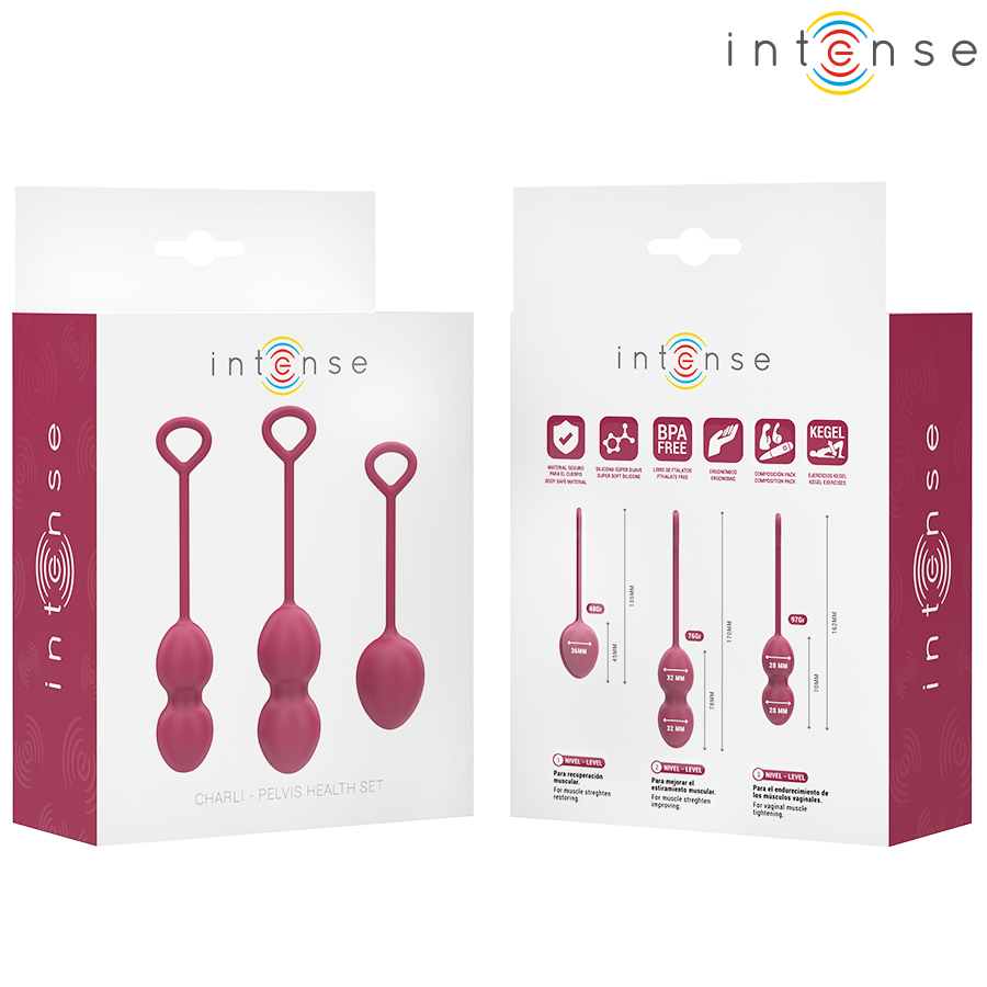 Intense Kit Palline Kegel Charli - Palline Kegel, colore bordeaux - vista frontale