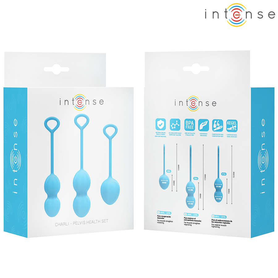 Intense Kit Palline Kegel Charli - Palline Kegel, colore blu - vista frontale