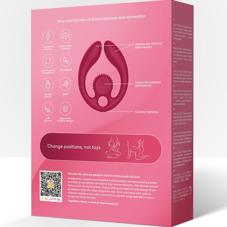 Snail Vibe Gizi Duo - Massaggiatore di coppia, colore bordeaux - dettaglio