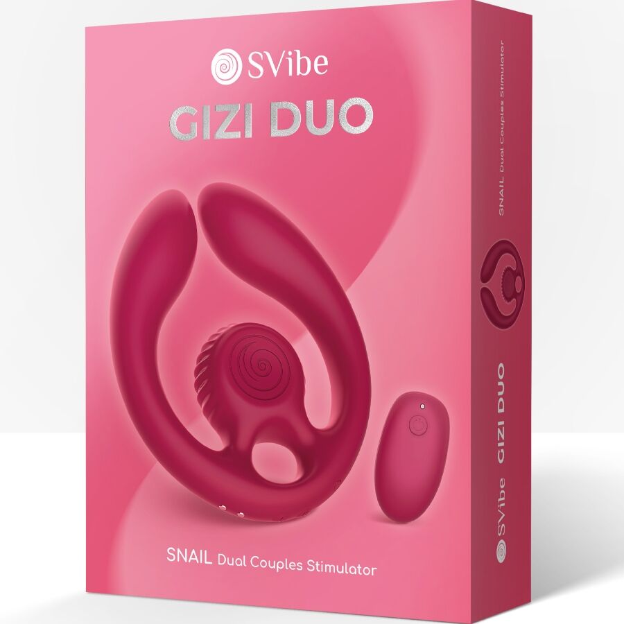 Snail Vibe Gizi Duo - Massaggiatore di coppia, colore bordeaux - vista laterale