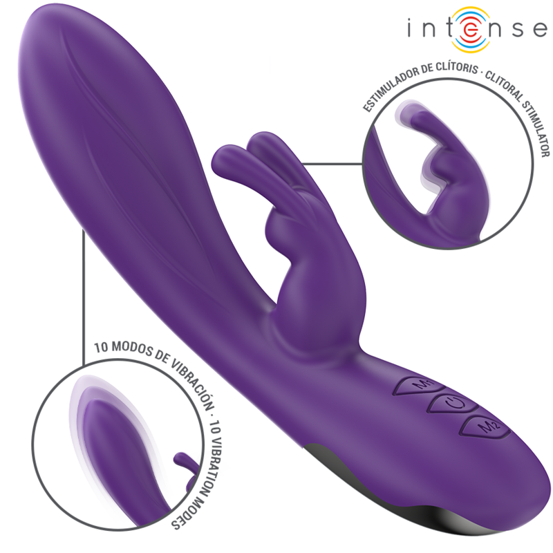 Intense Randall - Massaggiatore doppio, colore viola - vista laterale