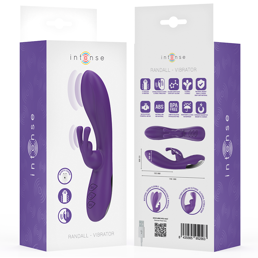 Intense Randall - Massaggiatore doppio, colore viola - vista laterale