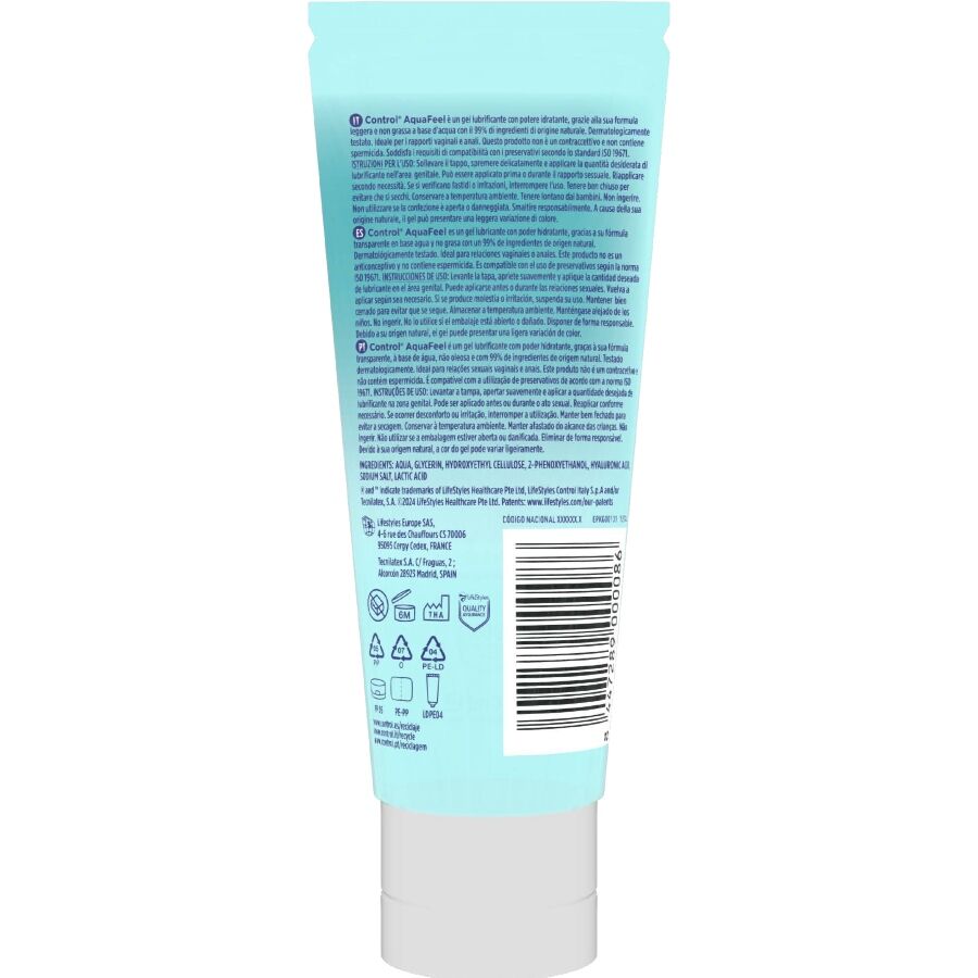 Control Aquafeel 80 ml - Lubrificante, kit da 3 - vista laterale