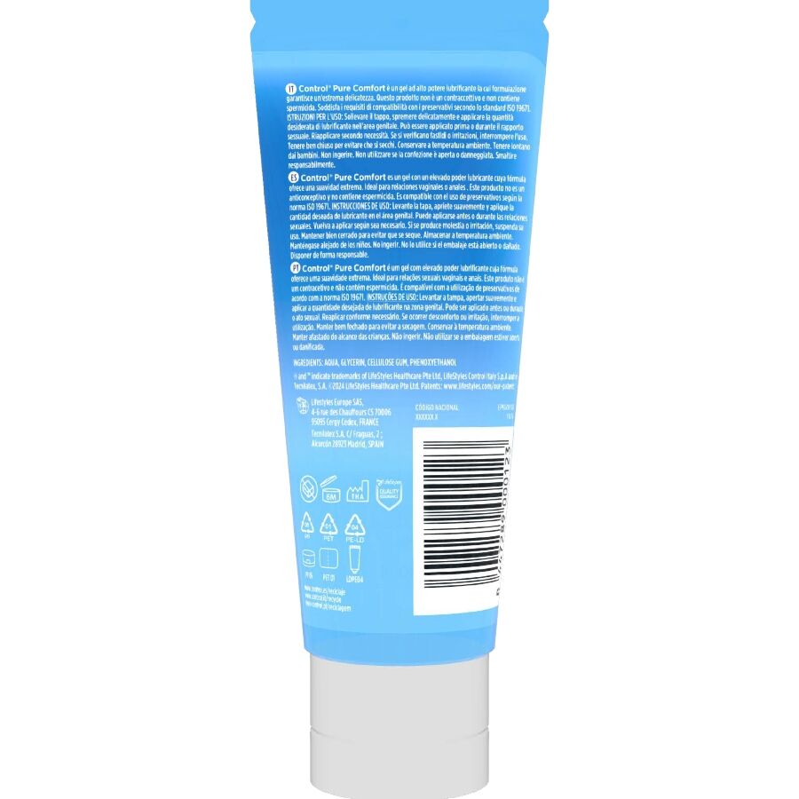 Control Idratazione Intensa Pure Comfort 80 ml - Lubrificante, kit da 3 - vista laterale