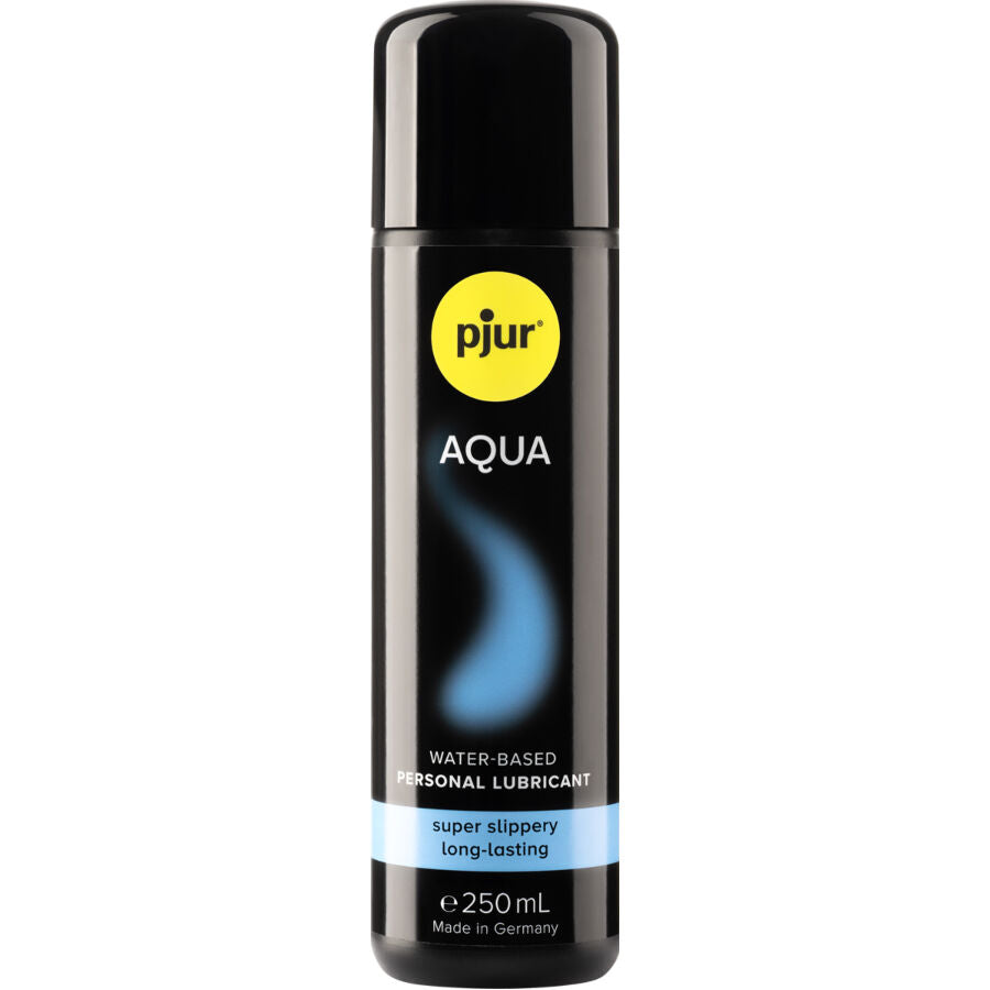 Pjur Aqua 250 ml, flacone nero vista frontale dell'etichetta