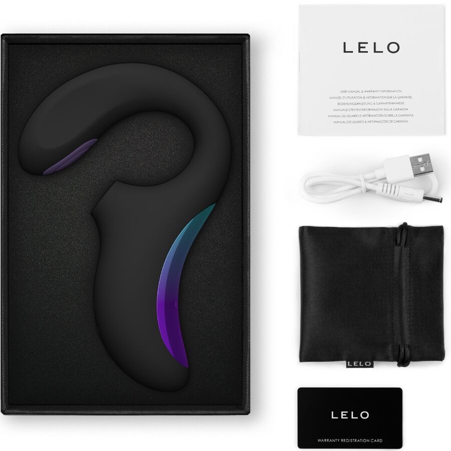 LELO Enigma Double Sonic Point - Massaggiatore curvo, colore nero - dettaglio