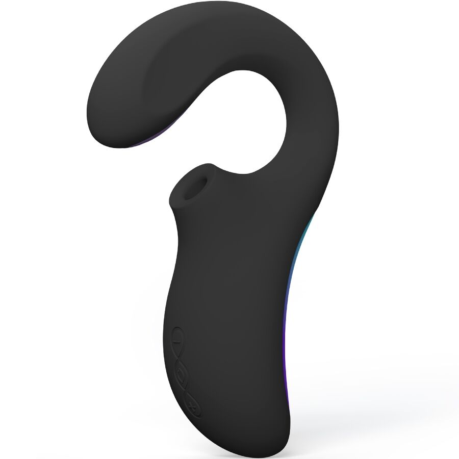 LELO Enigma Double Sonic Point - Massaggiatore curvo, colore nero - vista laterale