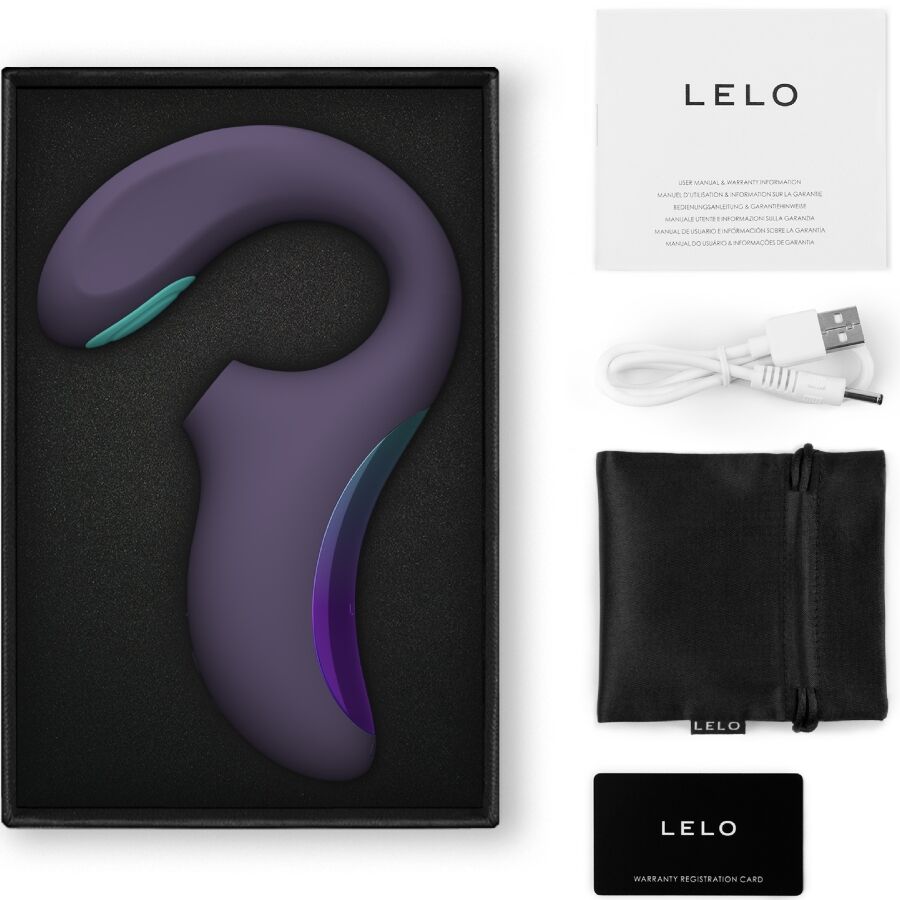 LELO Enigma Double Sonic Point - Massaggiatore curvo, colore cyber purple - dettaglio