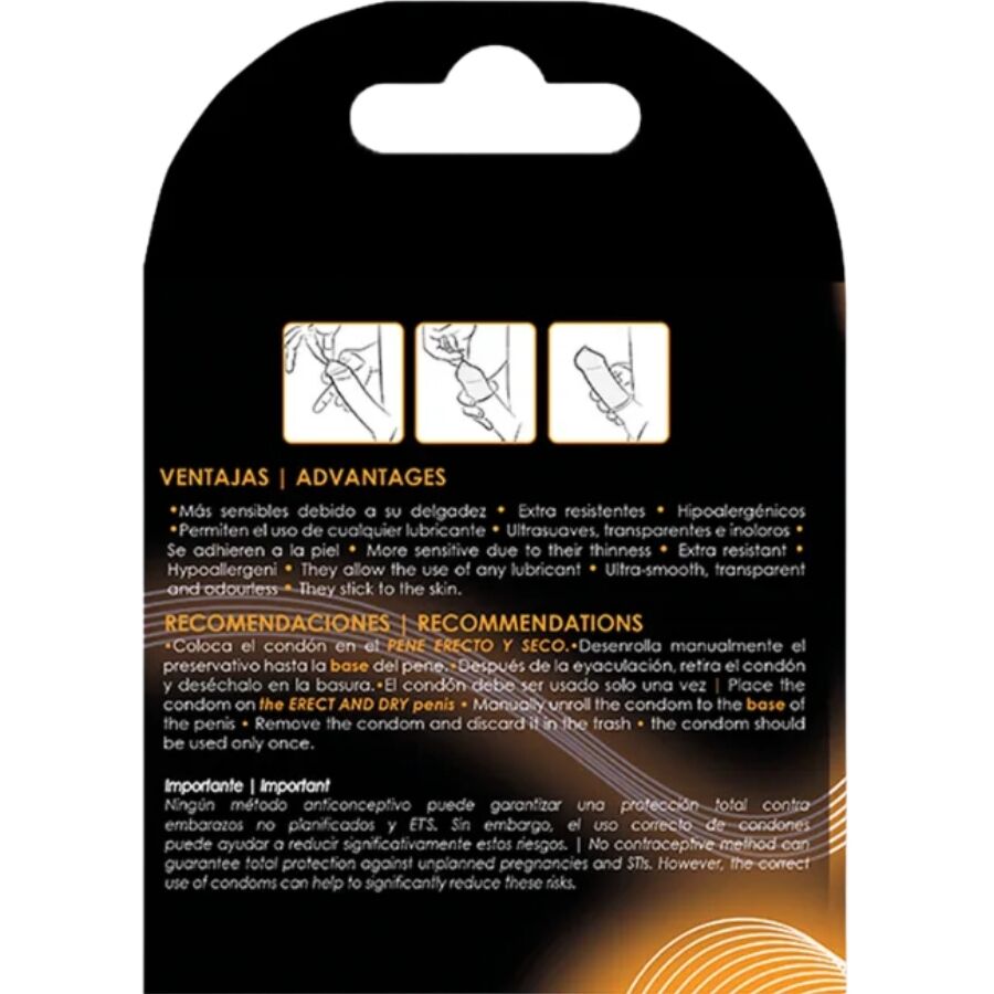 Uniq Senza Lattice Classic 3 pezzi - Preservativi, kit da 3 - vista laterale