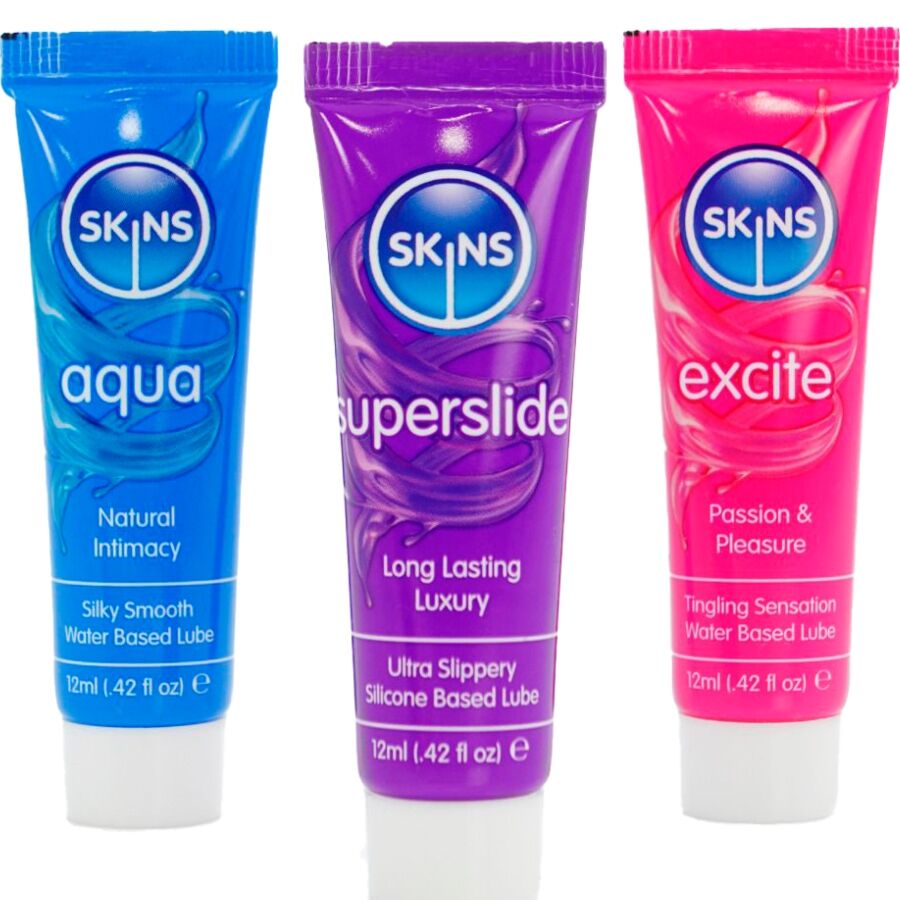 Skins Kit Lubrificanti Vitali Aqua Superslide Excite 3 X 12 ml - Lubrificante, kit da 3 - vista laterale