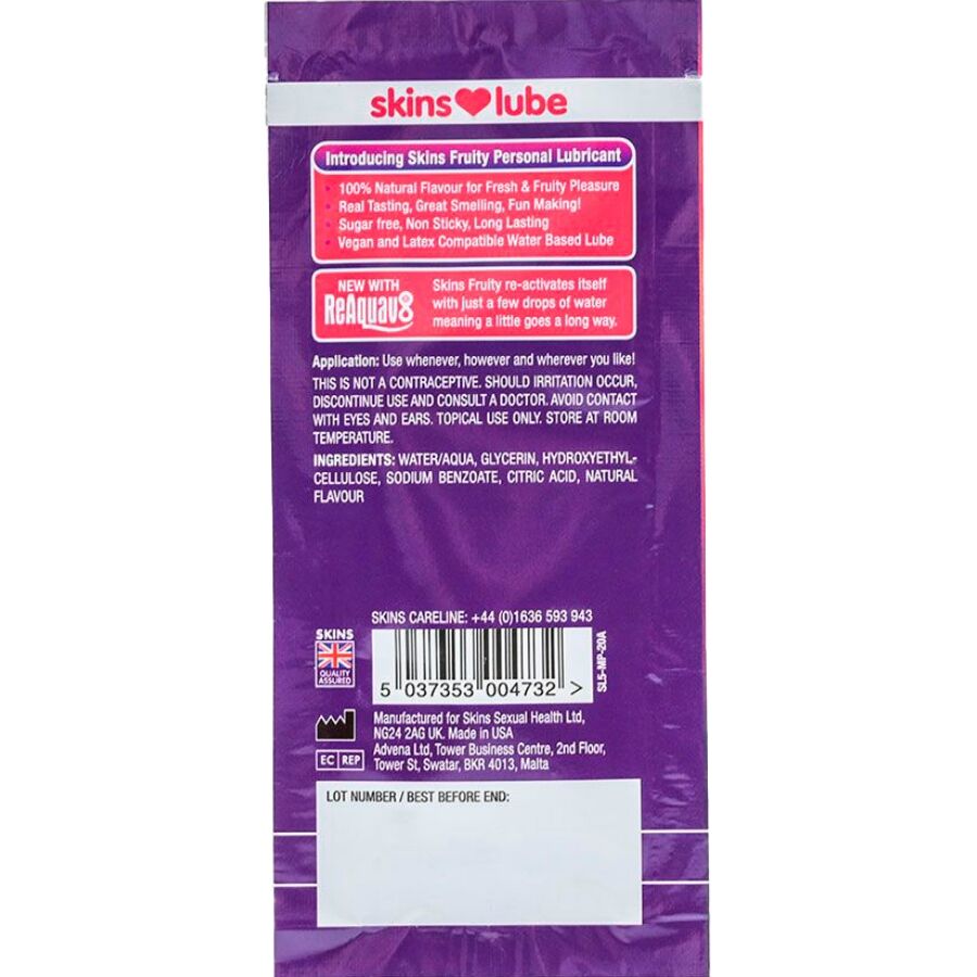 Skins Fruttato 5 ml - Lubrificante, kit da 3, colore standard - vista laterale