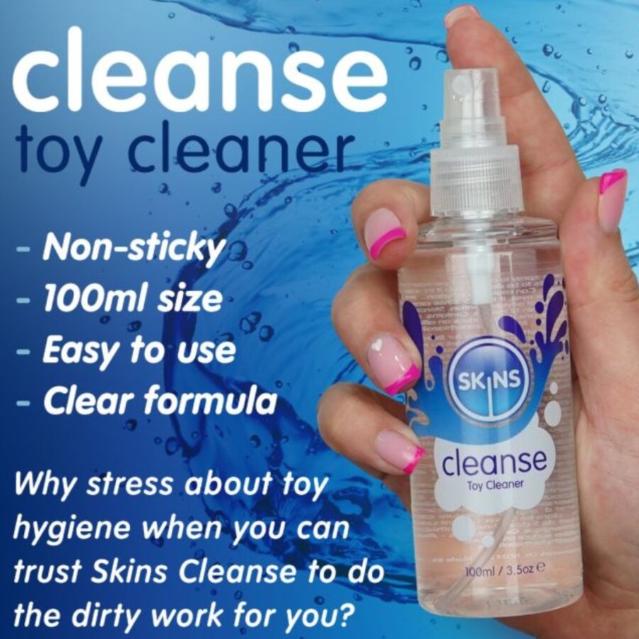 Skins Giocattoli 100 ml - Detergente per toy intimi, kit da 3 - vista laterale