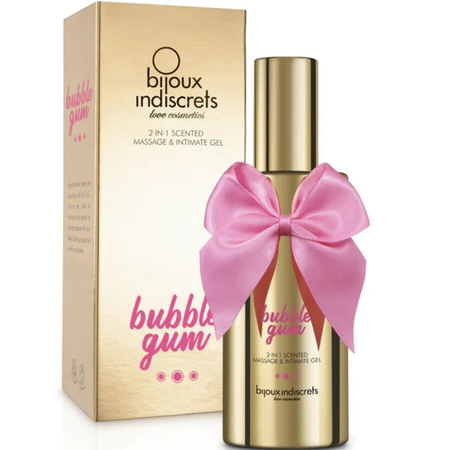 Bijoux Indiscrets Bubble Gum 2Â Inâ 1 Gel Profumato 100 ml - Olio da massaggio, kit da 3