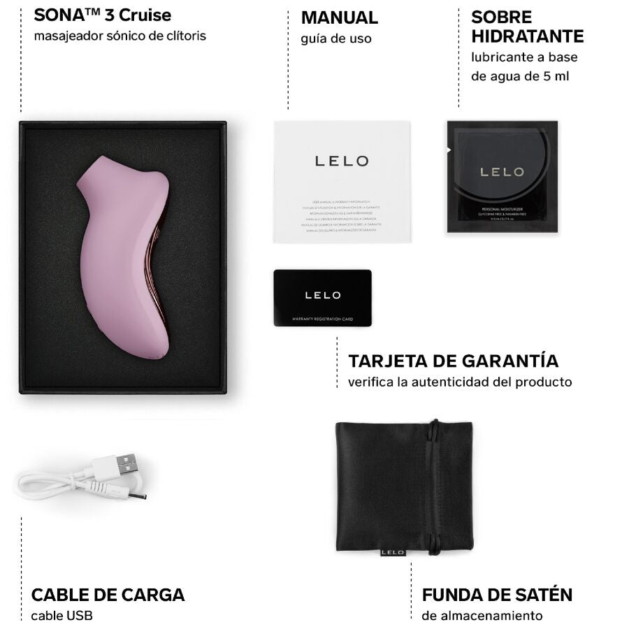LELO Sona 3 Cruise - Massaggiatore, colore rosa - in mano per le dimensioni