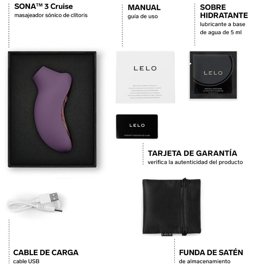 LELO Sona 3 Cruise - Massaggiatore, colore viola - in mano per le dimensioni