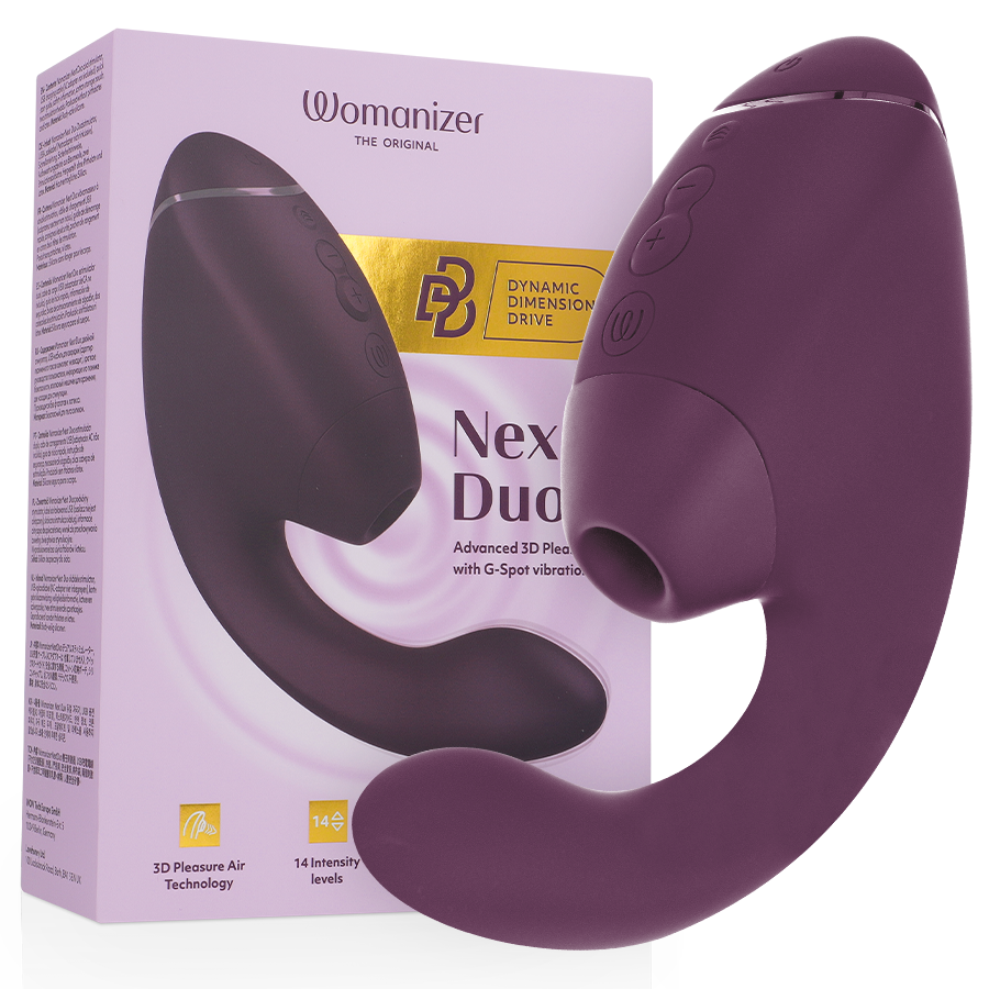 Womanizer Duo Next - Massaggiatore ad aria pulsata, colore viola scuro