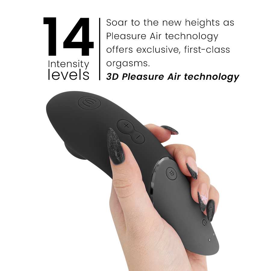 Womanizer Next - Massaggiatore ad aria pulsata, colore nero - vista frontale