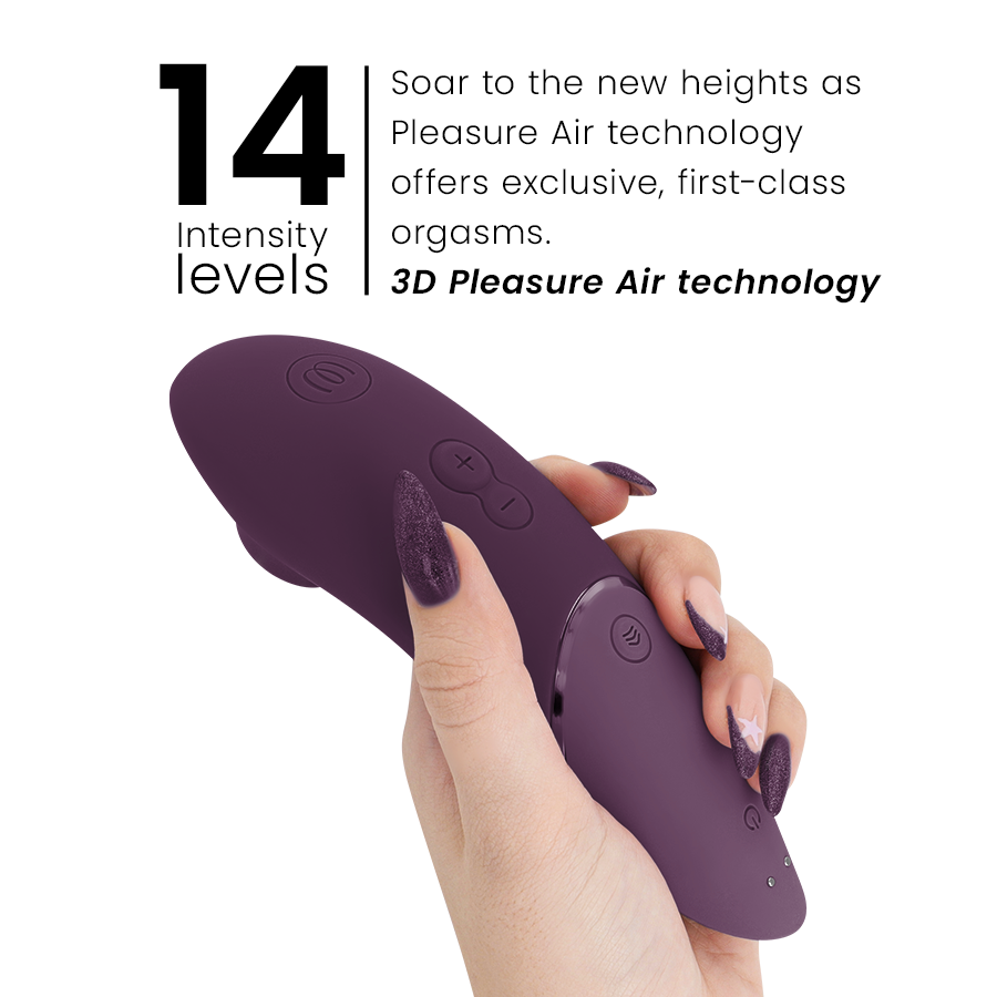 Womanizer Next - Massaggiatore ad aria pulsata, colore viola scuro - vista laterale