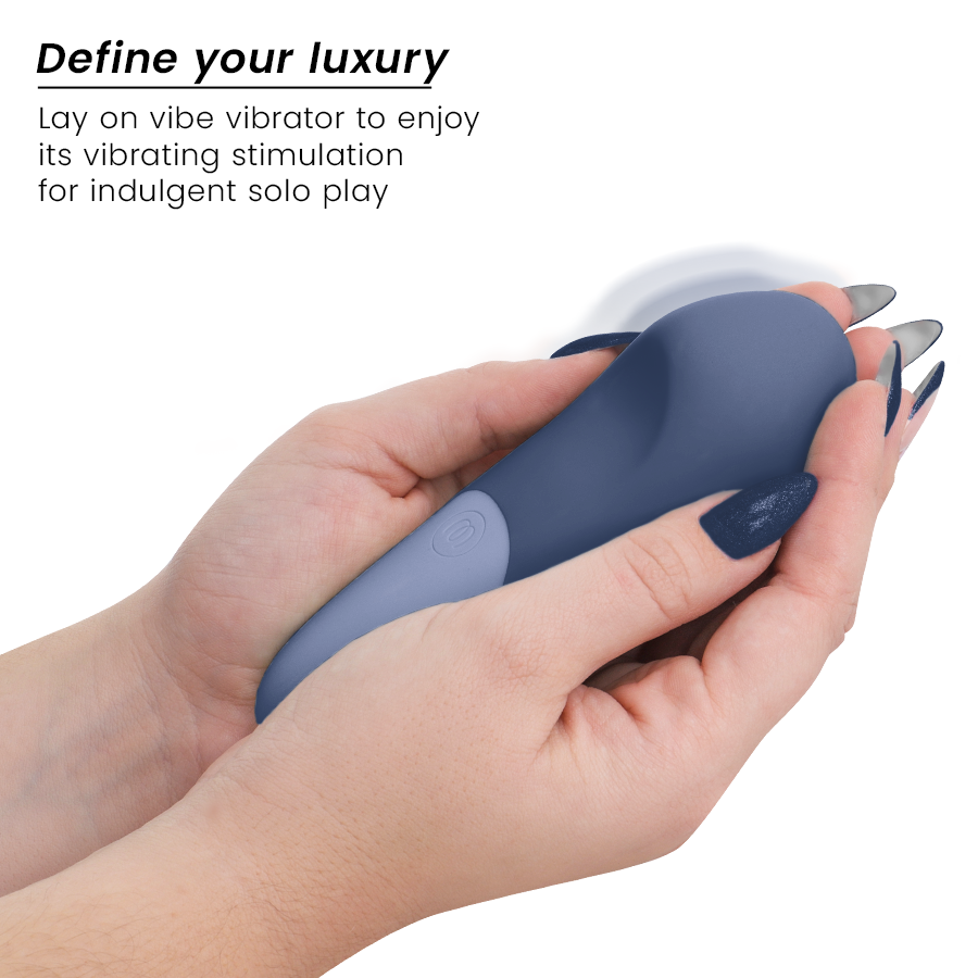 Womanizer Vibe Lay ON - Massaggiatore esterno, colore blu scuro - vista laterale