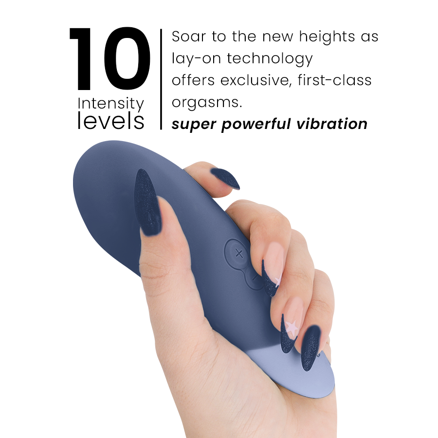 Womanizer Vibe Lay ON - Massaggiatore esterno, colore blu scuro - nella confezione