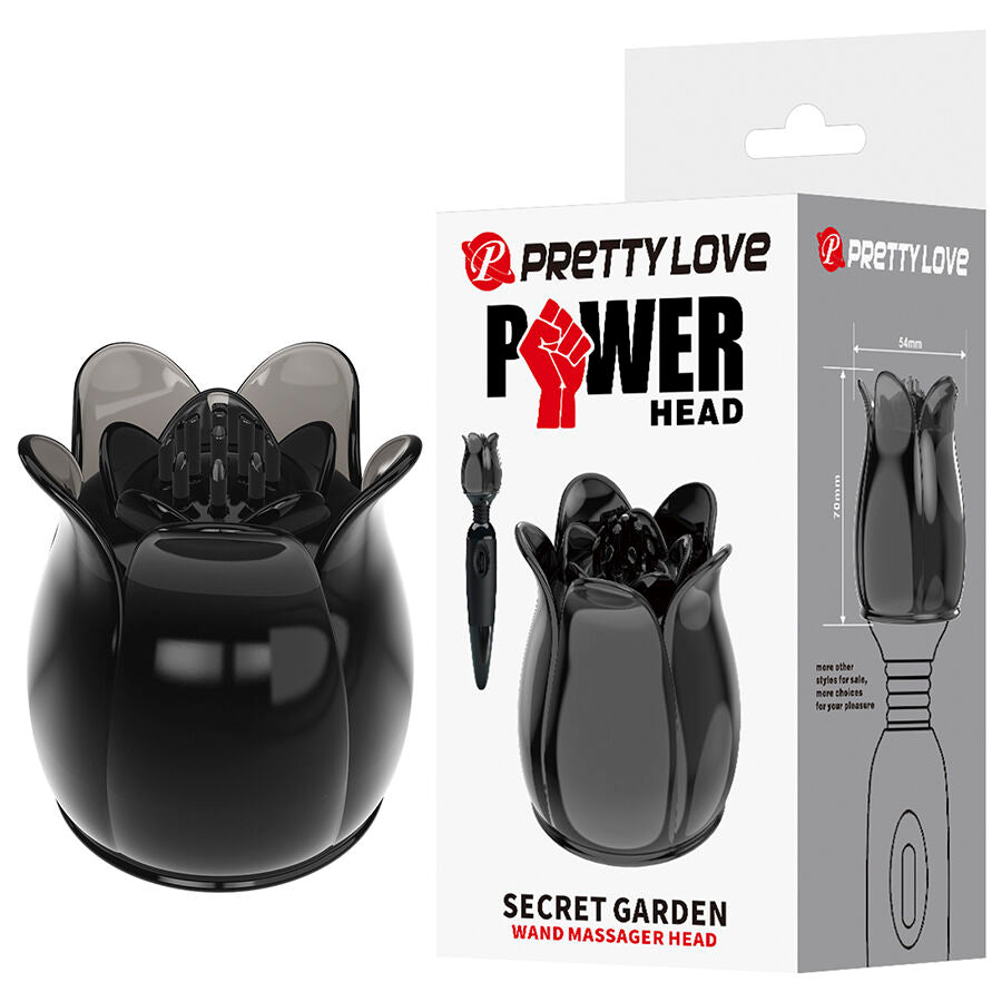 Pretty Love Secret Garden Testa - Massaggiatore, colore nera - vista laterale