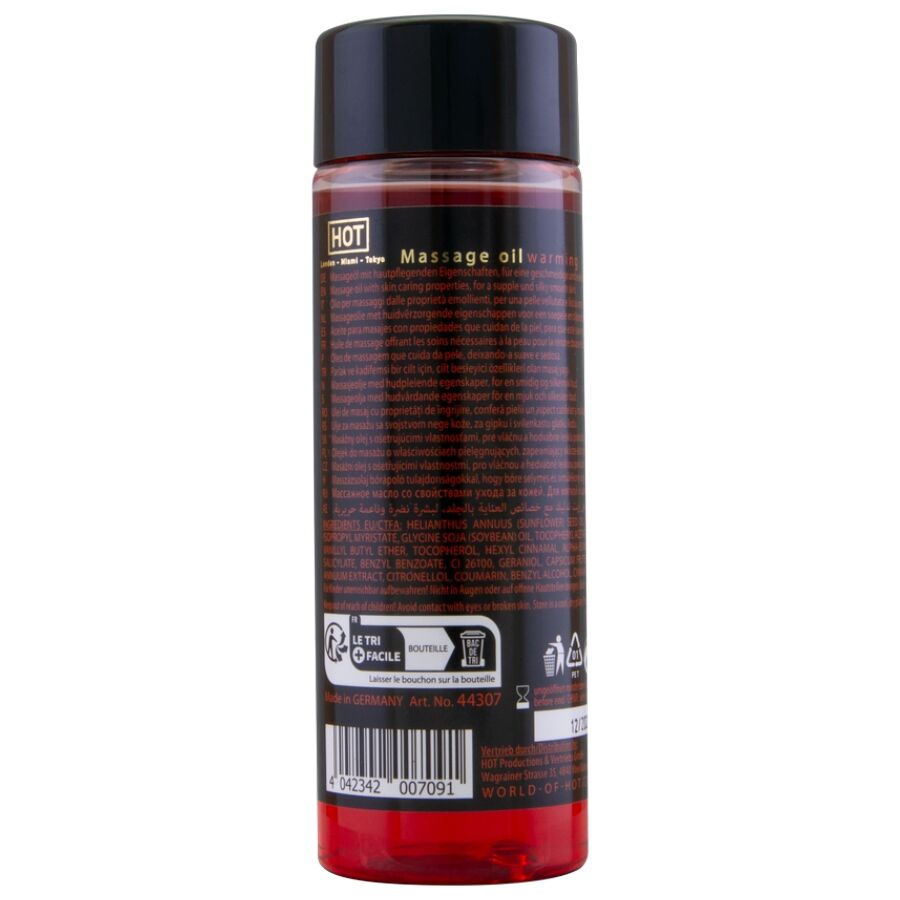 Hot Riscaldante 100 ml - Olio da massaggio, kit da 3 - vista laterale