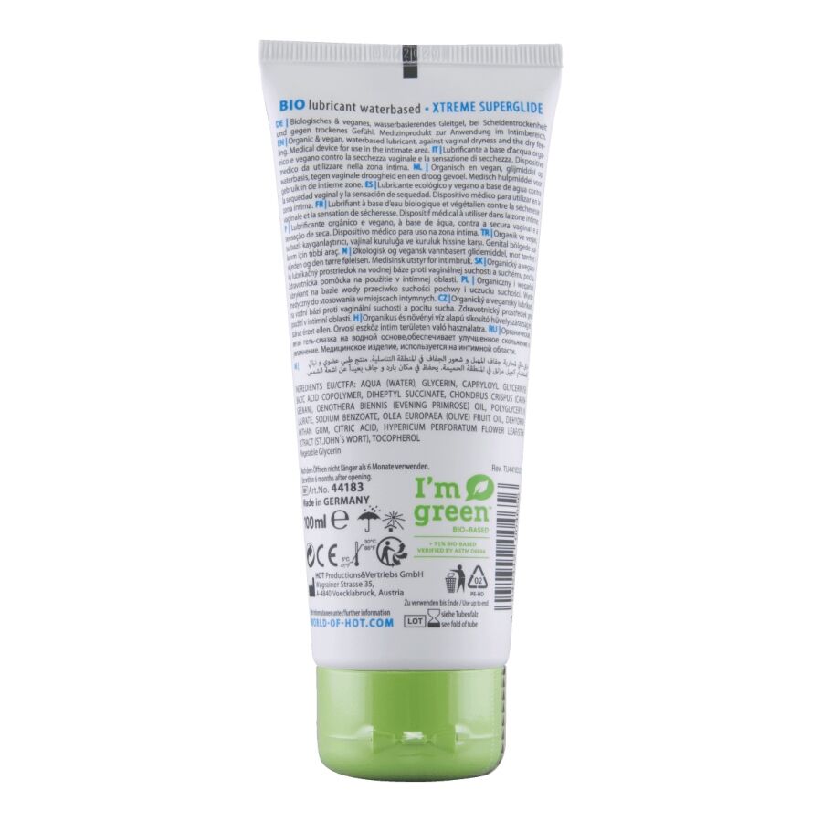 Hot Bio 100 ml - Lubrificante, kit da 3 - vista laterale