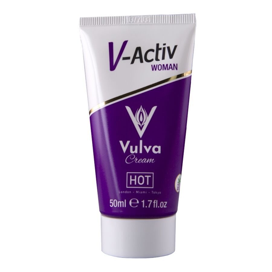Hot Crema Vulva 50 ml - Lubrificante, kit da 3 - vista laterale