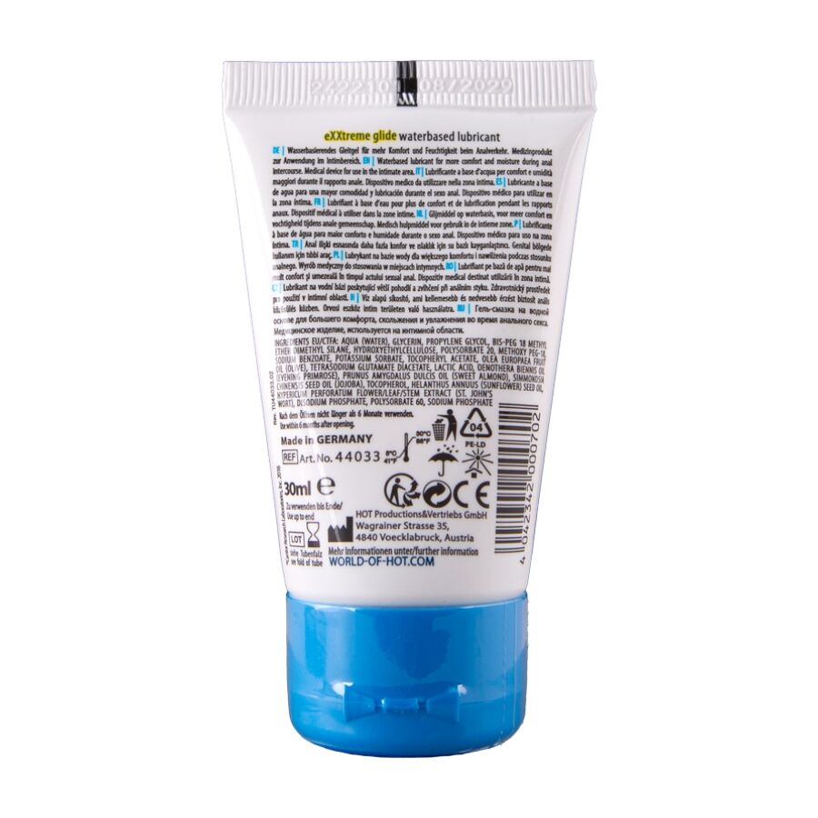 Hot Exxtreme Glide 30 ml - Lubrificante, kit da 3 - vista laterale