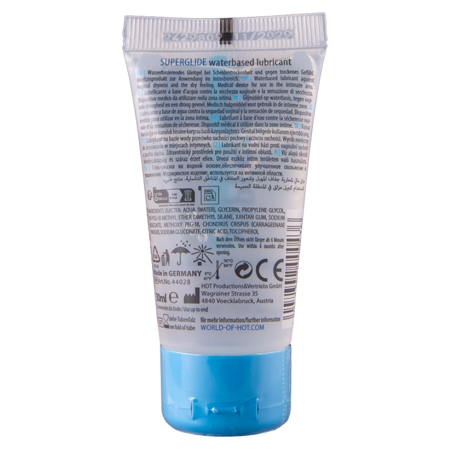 Hot Superglide Liquid Pleasure 30 ml - Lubrificante, kit da 3 - vista laterale