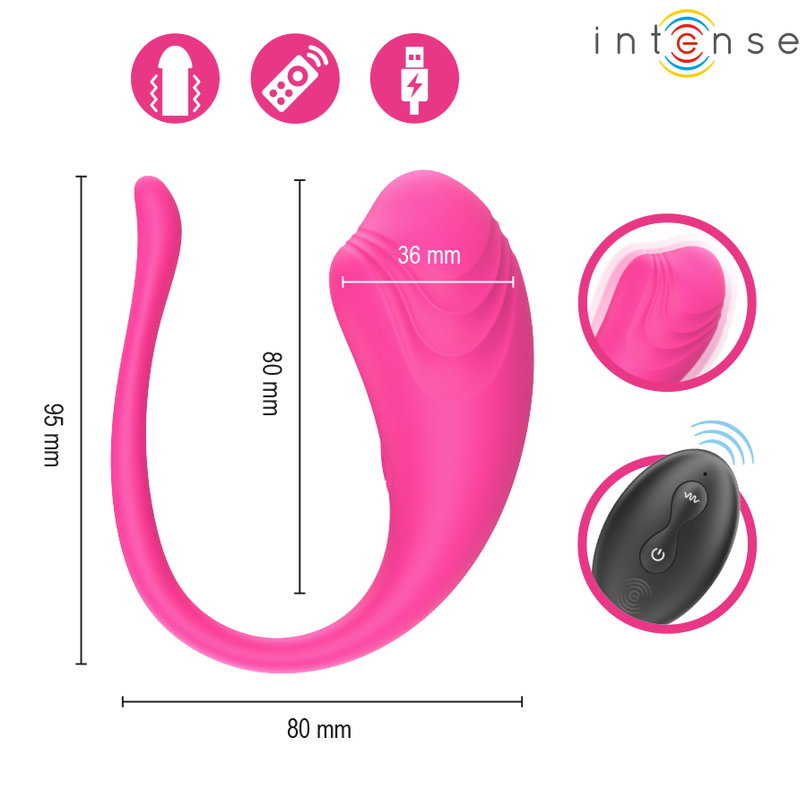 Intense Olivia - Ovetto massaggiante, colore pink - in mano per le dimensioni
