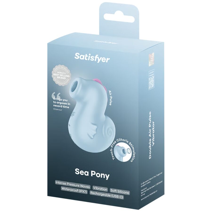 Satisfyer Sea Pony Vibrador Estimulador Air Pulse - Massaggiatore esterno - in mano per le dimensioni