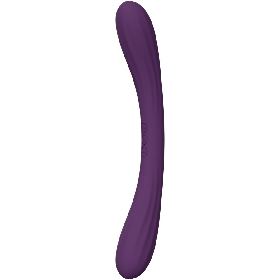 LELO Boomerang - Massaggiatore di coppia, colore estremità viola - vista laterale