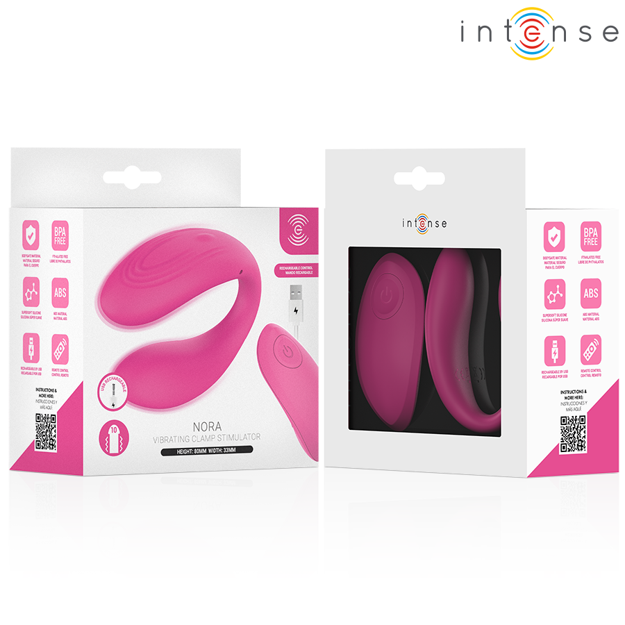 Intense Nora - Massaggiatore con telecomando, colore rosa - in mano per le dimensioni